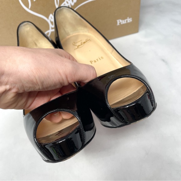 Christian Louboutin New Very Prive 120 Patent Leather Platform Heels Black 36 - Picture 7 of 16